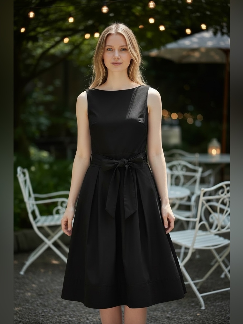 Audrey Hepburn style Lauren Ralph Lauren black elegant Dress New size 6 - Picture 14 of 14